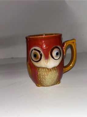Gibson Red and Tan Owl Ceramic Accent Mug